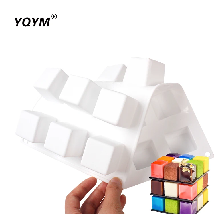 Factory Direct wholesale 15 Cavity mini square Silicone Baking cake Mold for DIY Magic