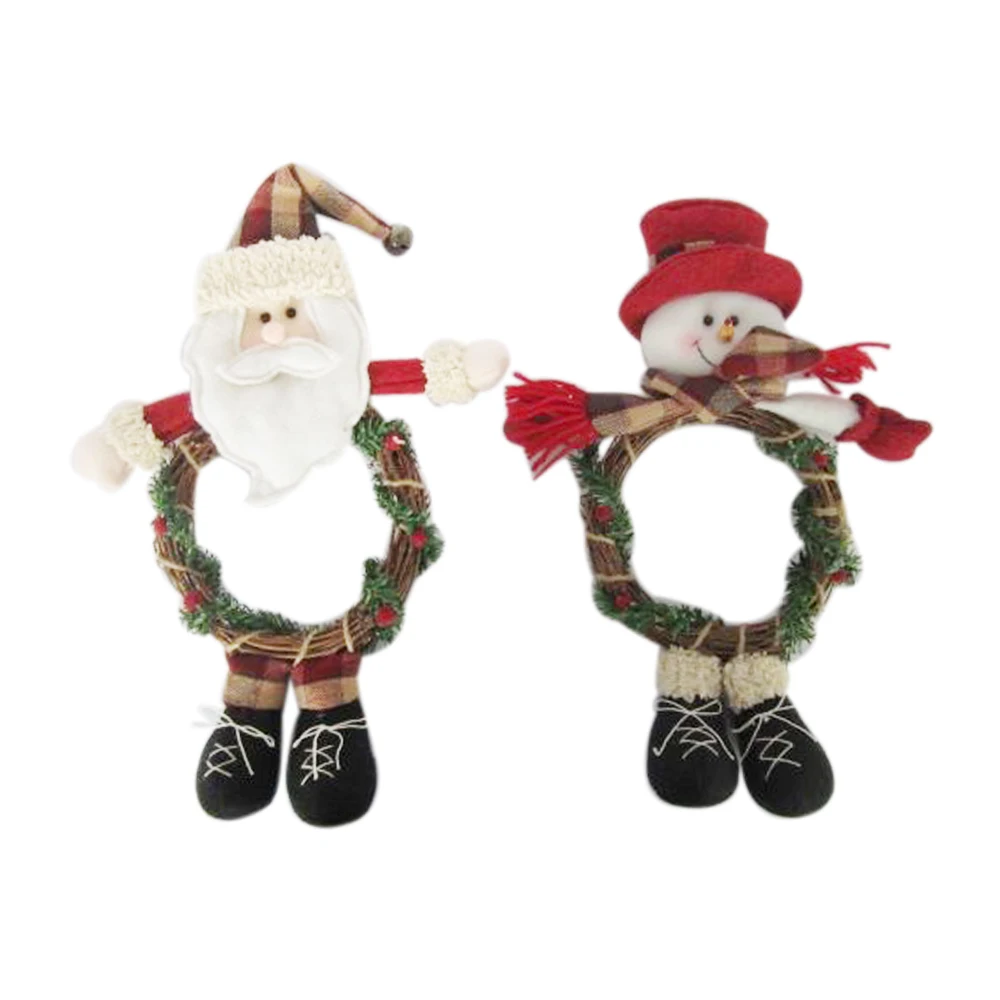 christmas decorative wall hanging home decor santa and snowman christmas wreath xmas tree ornament