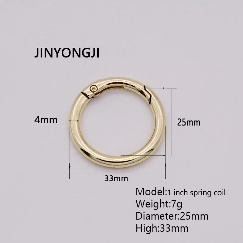 Factory direct production Custom Latest Zinc Alloy Spring Ring Key Ring Bag Accessory Round Spring Gate O Ring