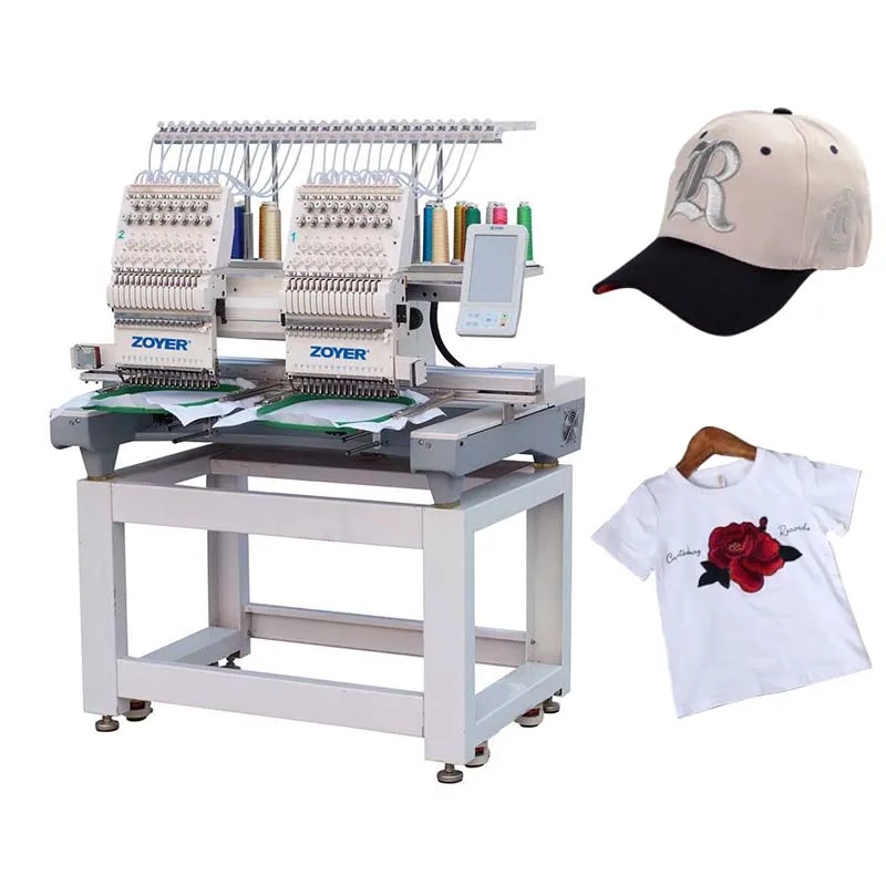 Машинка для вышивки футболок ZOYER с двойной головкой индийский компьютерный ключ тренировочный колпачок технические размеры