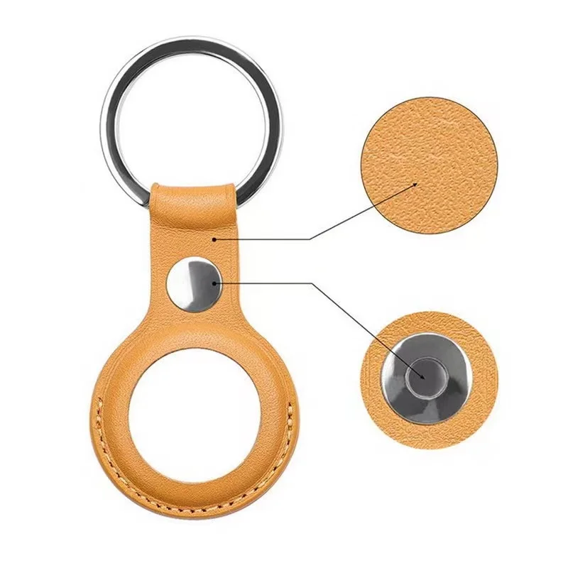 Amazon Hot Sale Anti Lost Wireless Tracker Cover Silicone Protective Tracking Leather phone Airtags Case With Key Ring