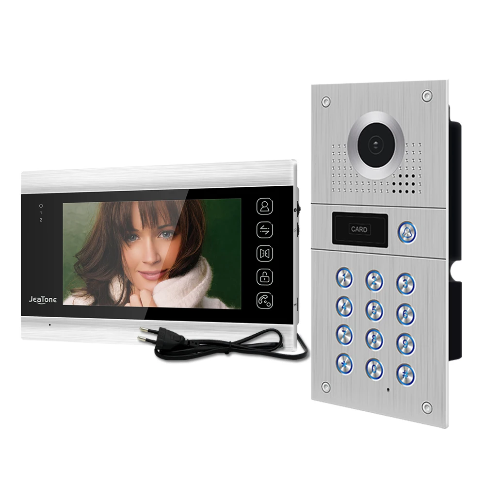 Jeatone WiFi Wireless 1080P Video Intercom System For Home With Camera And Coder To Entrance Gate Support Hebrew Language