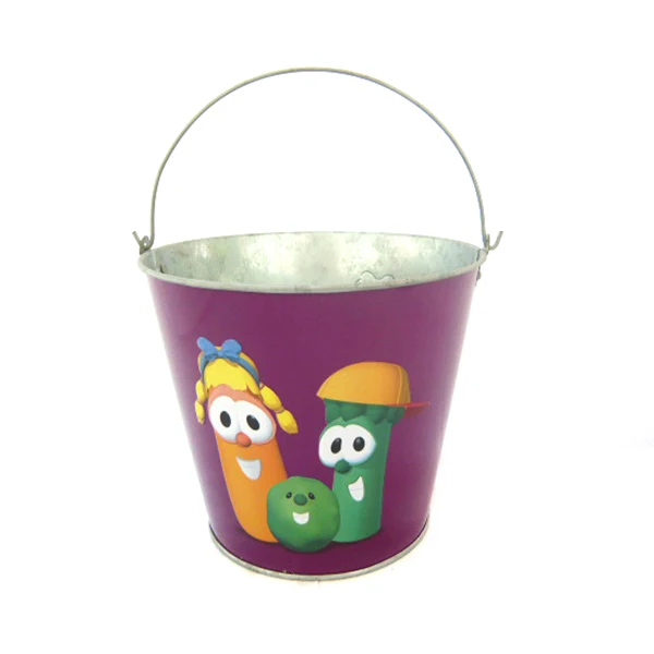 Custom Small Metal Tin Bucket Halloween Candy Bucket Chocolate Packaging Metal Handle Candy Galvanized Bucket