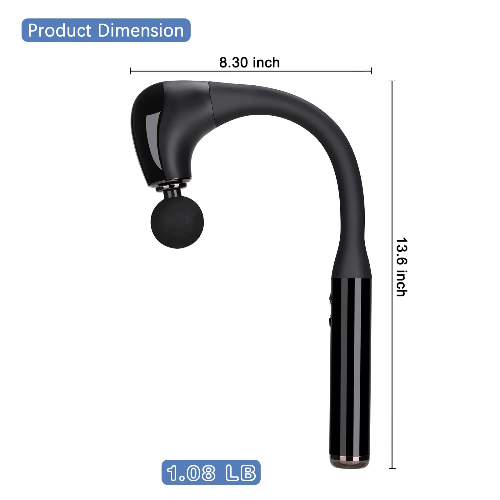 2024 Deep Tissue Body Massager Powerful Fascia Gun Massage Hammer U-Shaped Massage Gun With Extended Handle