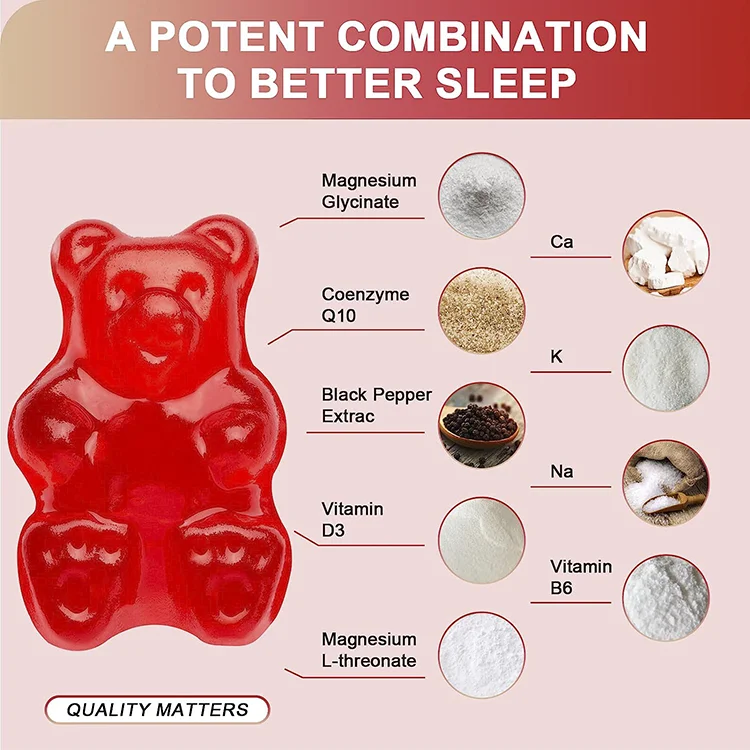 Wholesale OEM bear gummy candy Calcium magnesium sodium vitamin gummies Glycinate calm gummies vitamin B6 candy manufacturing