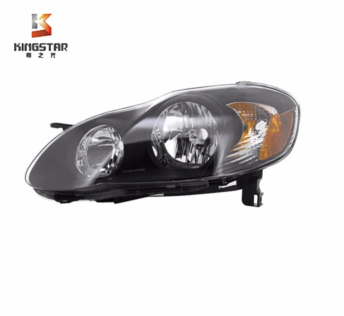 Car Light Apply to 03-08 For Toyota Corolla Jdm Style Headlight Black Housing Amber Reflector Headlights