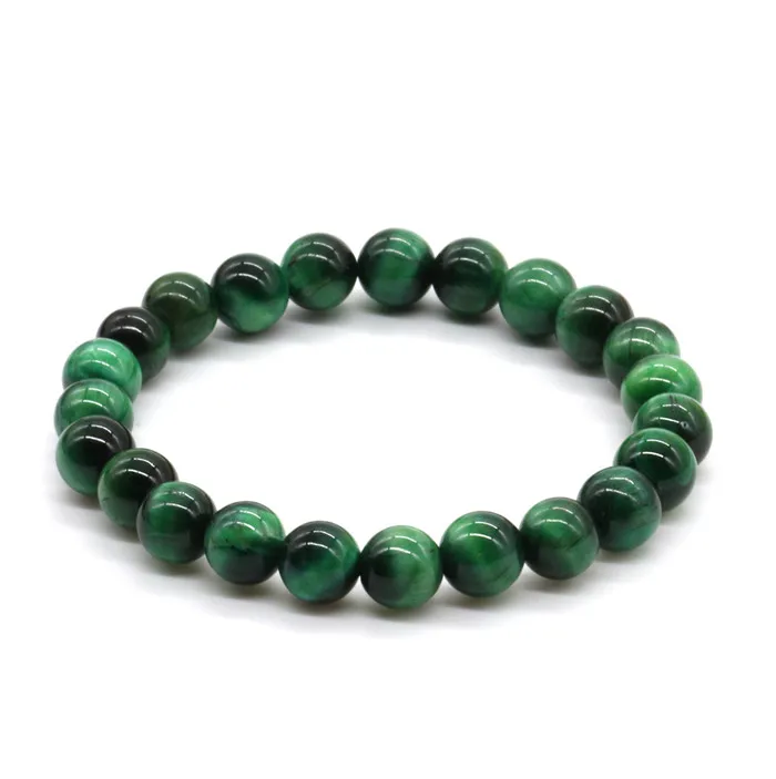 Wholesale 8mm Tiger Eye Stone Beaded Bracelet for Yoga Healing Balance Bracelets Stretch Rope Bangles Men Women