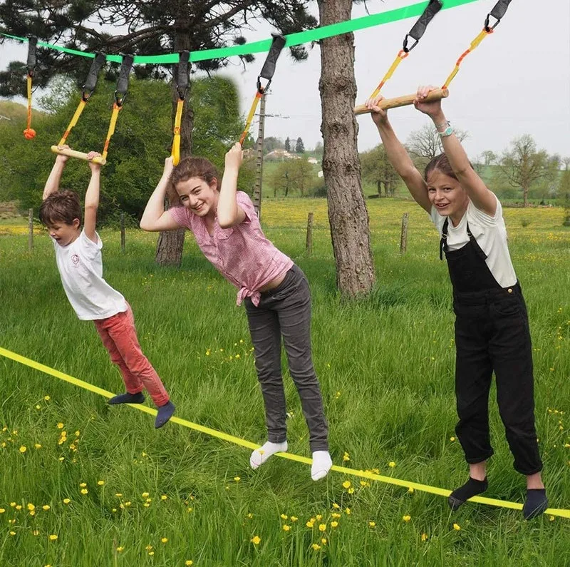  Ниндзя Slackline с аксессуарами для детей включает качели препятствия сетка плюс захват-Веселитесь держите