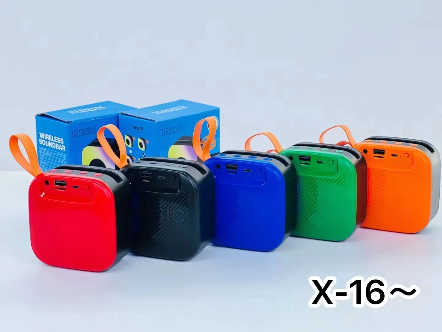 2024 New design Wireless Portable Mini  LED Light Woofer Square Active Music Portable Speaker