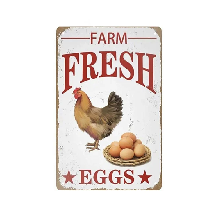 Premium Metal Tin Signs Chicken For Farms Ranches Stores Wicked Chickens Lay Deviled Eggs Funny Tin Signs Vintage Retro