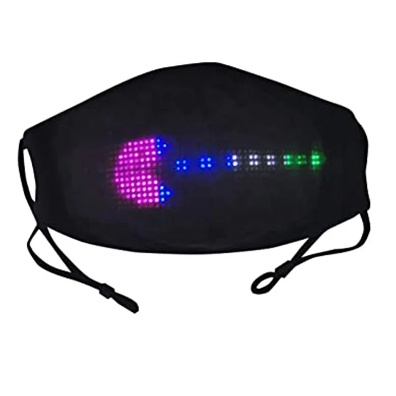 Волшебная маска защитный LED для искусственного дыхания многоразовые Респиратор освещенные матрица синий зуб App управление USB аккумуляторная батарея маски лица