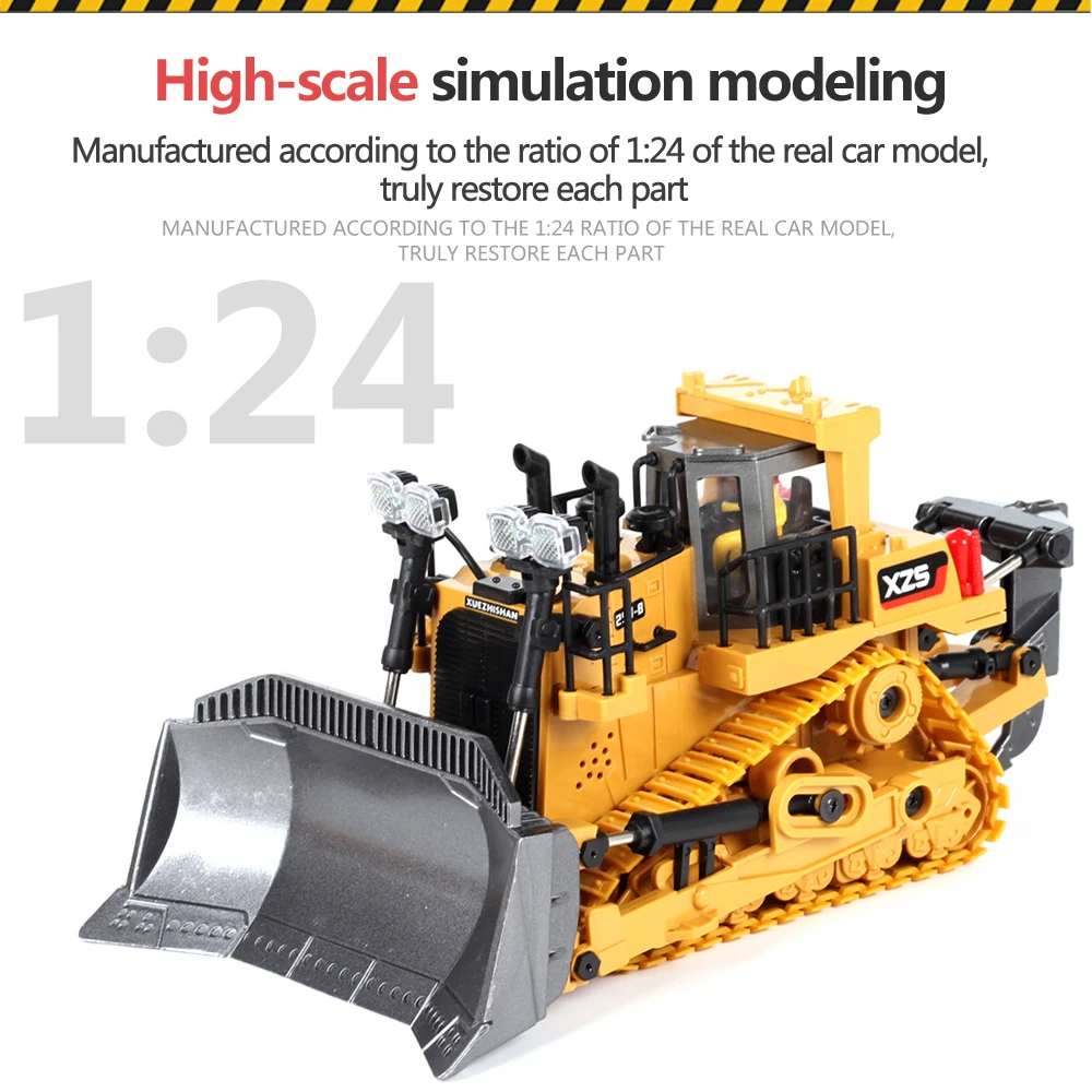 9CH 2.4Ghz RC Bulldozer Truck Remote Control Engineering Vehicle