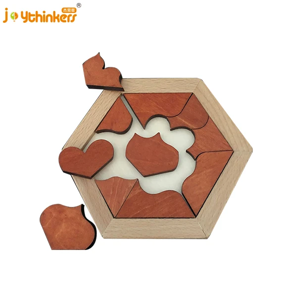 Montessori Wooden Toys Intellectual Development Gifts Kid Early Learning Toy Wooden 3D Tangram Puzzle Montessori Educational Toy