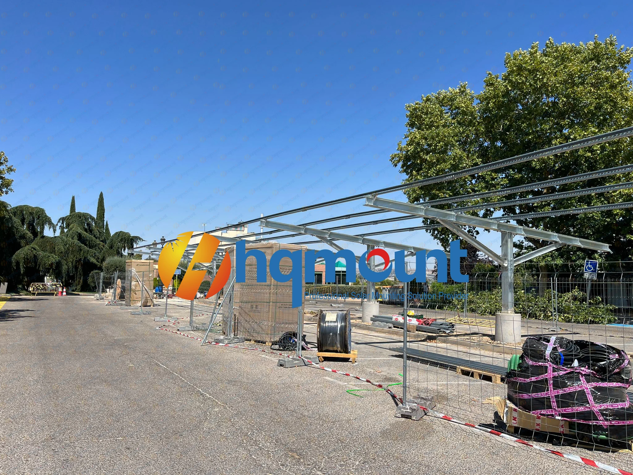 HQ Mount Solar Garages Mount Ground Photovoltaic Carport Bracket Solar Residential Carport Aluminium Structure