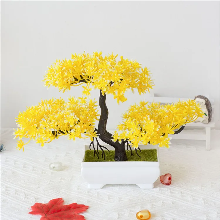 Nordic Wind Creative Home Hotel Decoration Plastic Artificial Small Bonsai Plant Tree For Indoor Mini Bonsai Tree With Pot