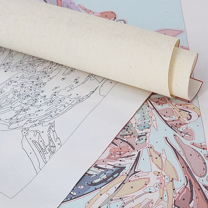 Wholesale Custom Hand Painted Oil Painting DIY Paint by Numbers Kits red rose flower painting wall frame picture