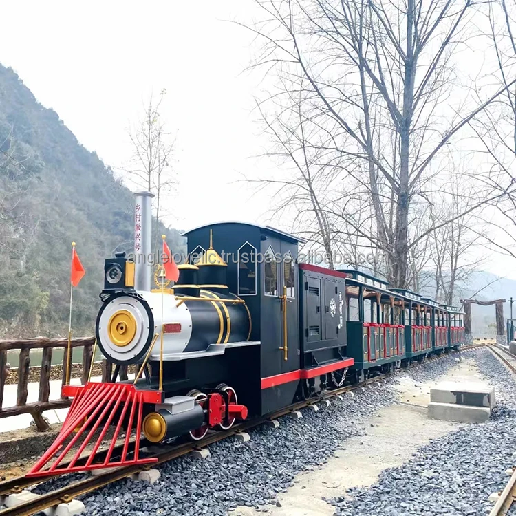 Factory Price Scenic Area Amusement Park Equipment Ride Diesel Steam Track Train Locomotive For Sell