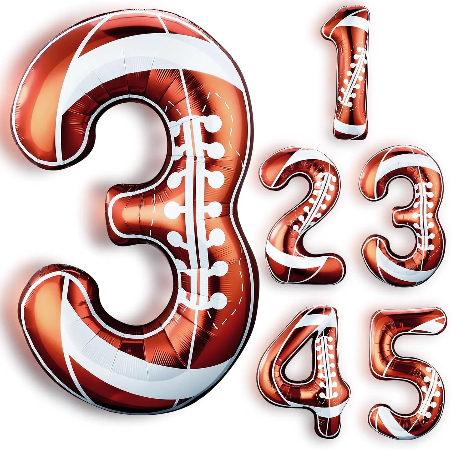 40 Inch Football Digital Balloons Helium Foil Number  Balloons for Birthday Celebration Sport Themed Party Decor