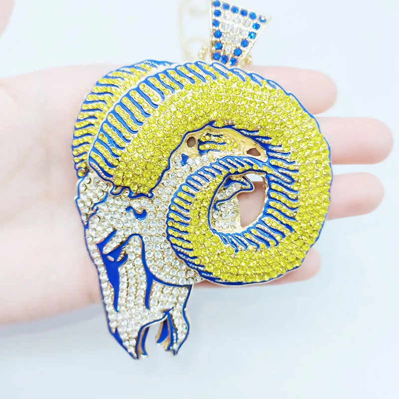 Classic Los Angeles Rams Necklace Fashion Men Jewelry Silver Pendant Necklace For Gift