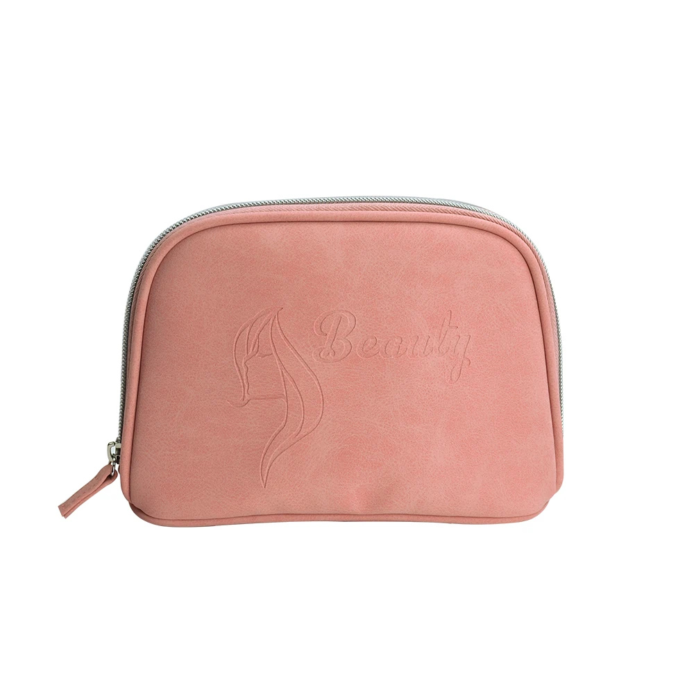 New arrival  leather simple style make up zipper cosmetic bag