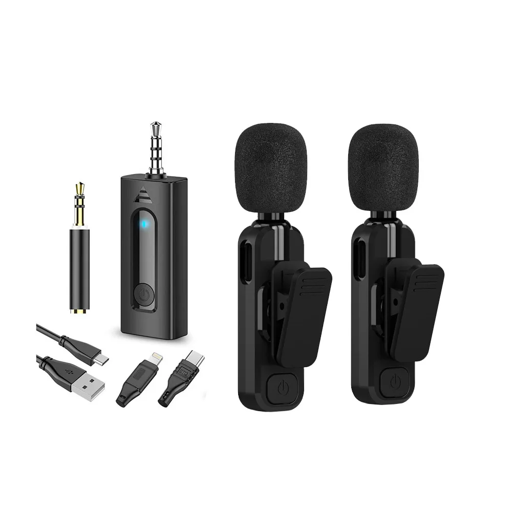 Noise Cancellation Mic Real-time Monitoring Multifunctional Wireless Lavalier USB Microphone for Computer