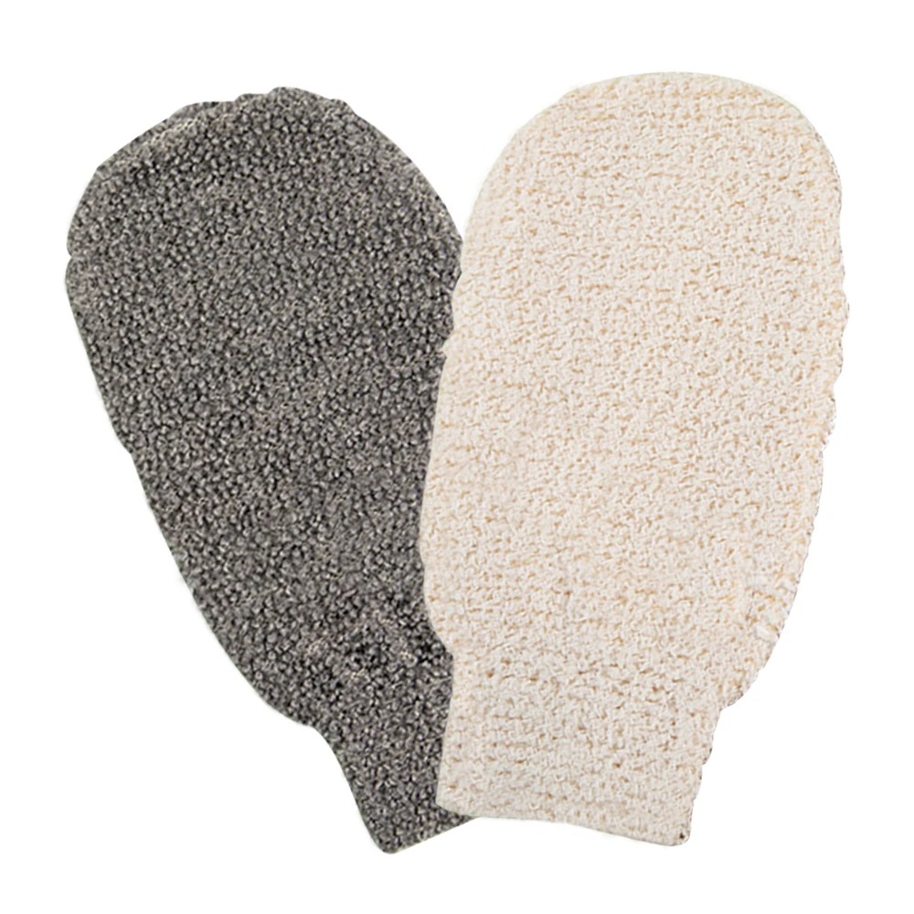 Customizable Bamboo Fiber Bath Gloves Soft Reusable Natural Scrub Gloves for Body Deep Cleaning and Eco-Certified