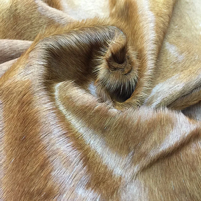 Soft solid color cowhide fur genuine horse hair leather pony hair for making shoes bags clothing