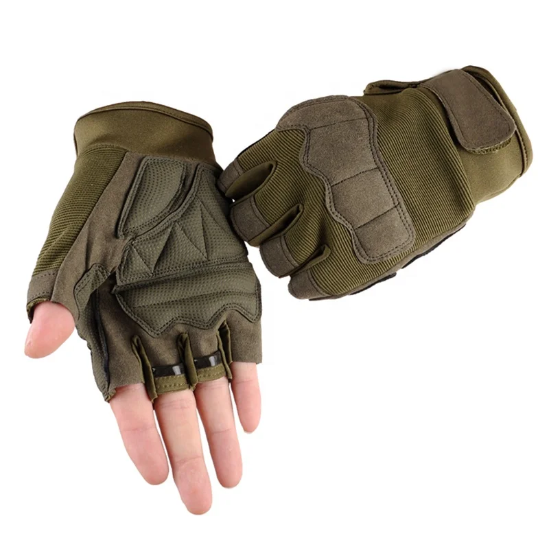 Men Gloves for Gym, Weightlifting, Powerlifting and Bodybuilding Adjustable Wrist Half Fingers New Style Camo Green Gloves