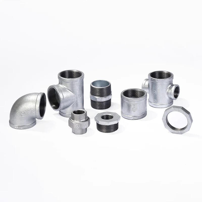 JINAZHI Manufacturer Hot Dip Plumbing Fittings Galvanized Malleable Casting Iron GI BSP NPT Thread Pip fittings