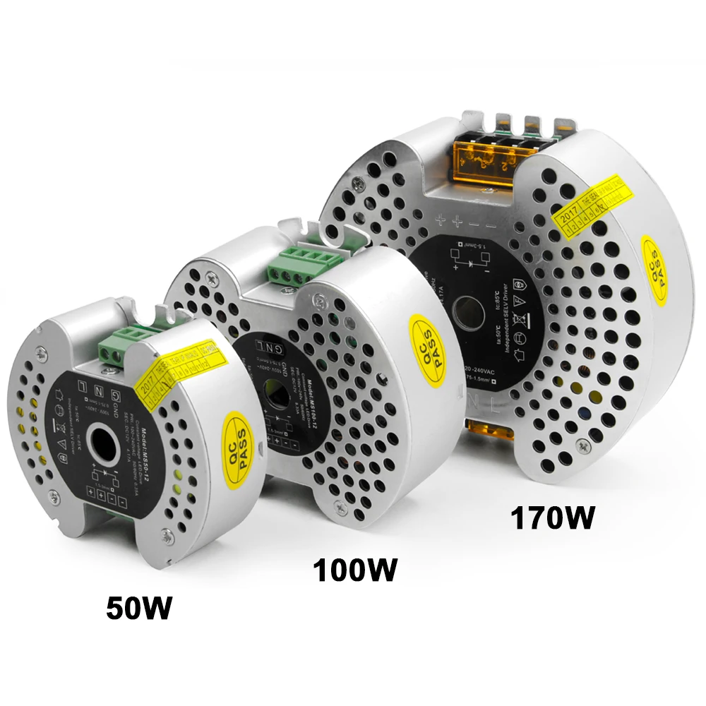 Новинка! CE & ROHS круглый светодиодный драйвер AC/DC12V 50W 60W 80W 100W 120W 150W 170W