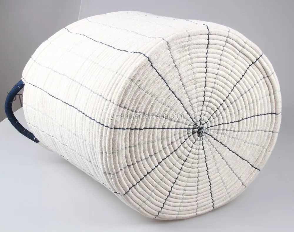 Home Large Woven Colored Cotton Rope Storage Macrame Basket Weaving Nordic