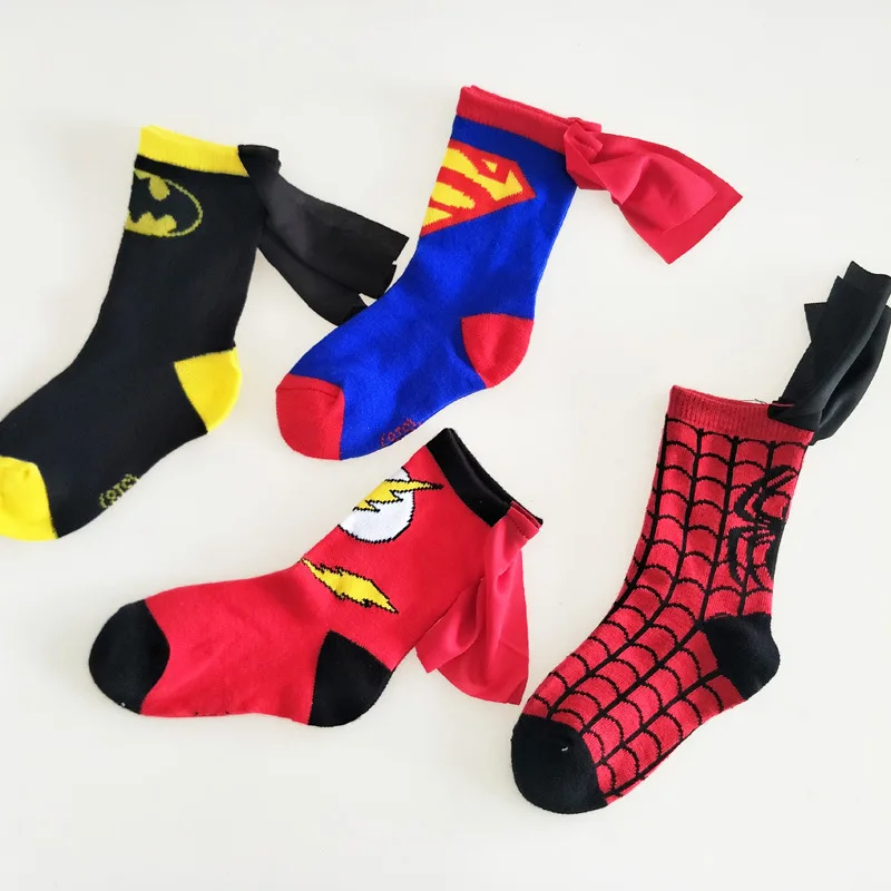 2022 wholesale new novelty children boys girls kids comics cartoon cotton no show superhero crew socks