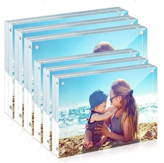 Wholesale Magnetic Acrylic Crystal Photo Frame Acrylic Picture Frame Acrylic Frames Souvenir Gifts