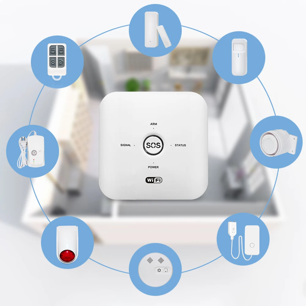 Easy Installation 433 MHz Security System Alarma Wireless DIY GSM+WIFI Auto Dialer for House Safety