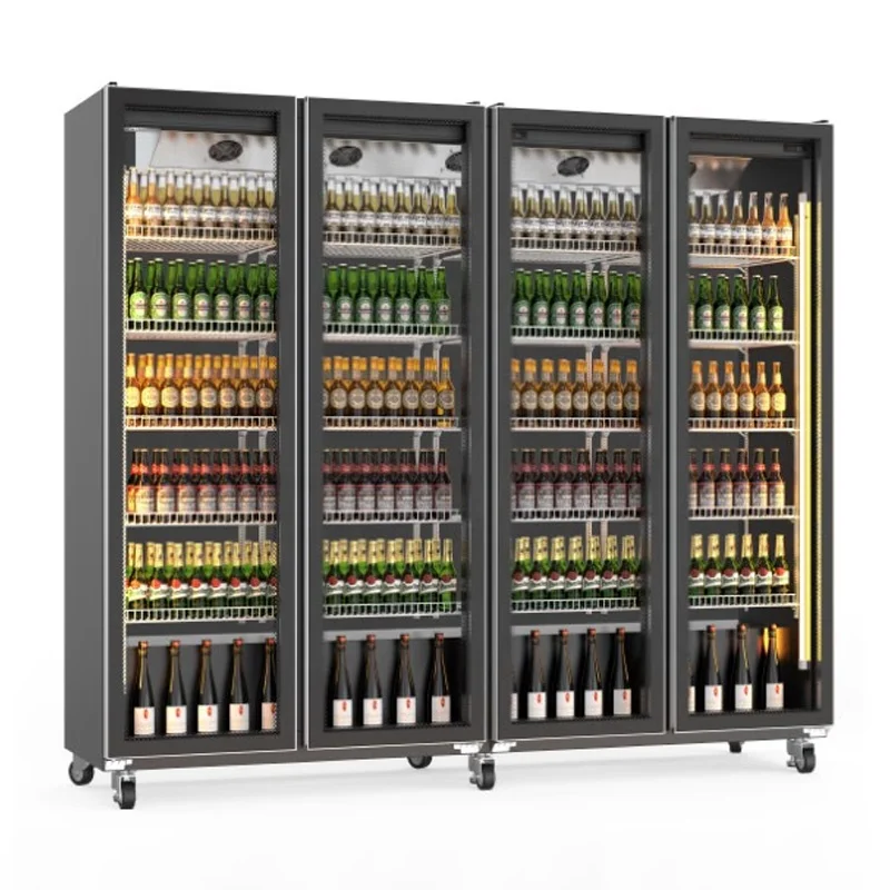 Commercial Supermarket Convenience Store Glass Door Cold Drink Beer Beverage Display Fridge