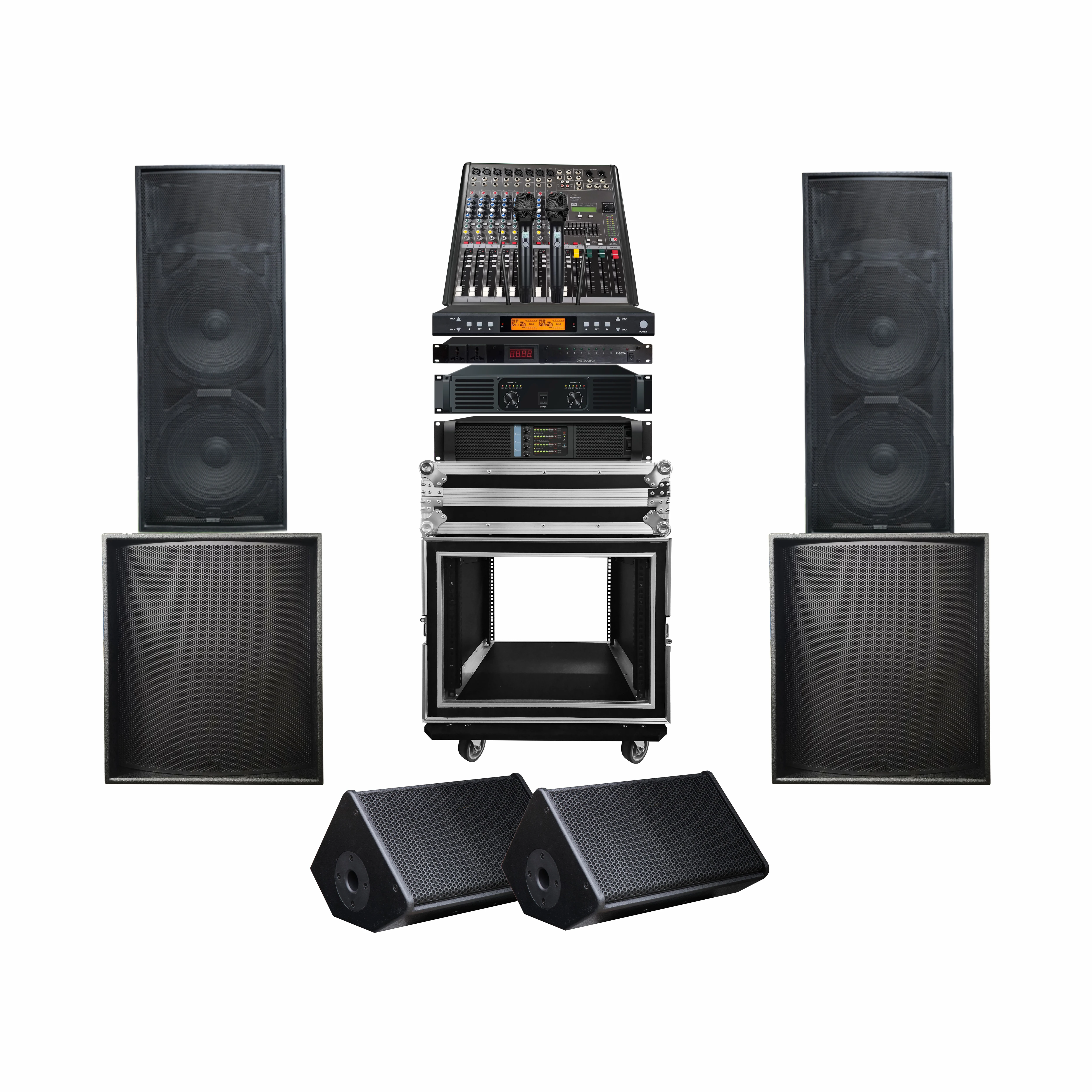 Pro Audio   Dual 15 Inch Passive Audio System Loudspeakers for Concert Public Address outdoor/indoor and 18 inch SUB  -M215