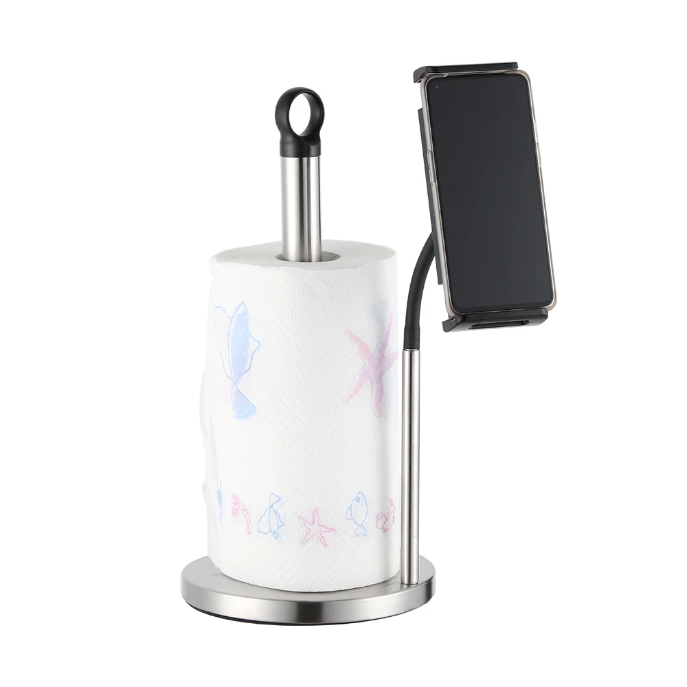 New development stainless steel paper towel holder with phone and pad clip