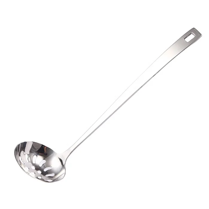 Кухонная утварь с длинной ручкой, Сервировочные перфорированные ложки 304 супа из нержавеющей стали