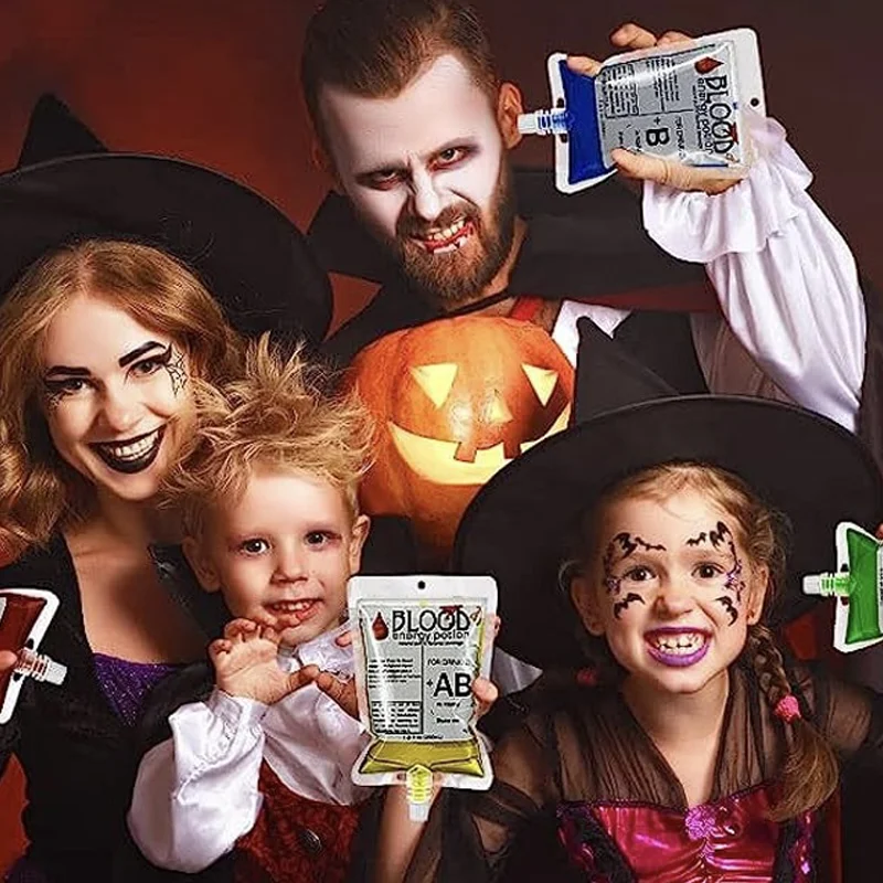 Chilling Vampire Blood Drink Bags for Halloween Festivities