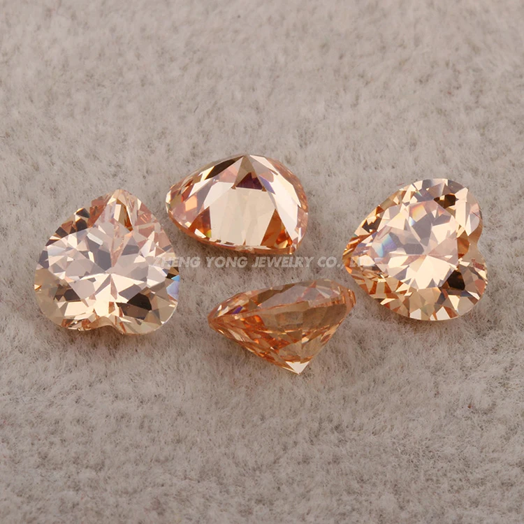 2024 Popular Pink  Cubic Zirconia Heart Shape CZ Stone for Jewelry Making