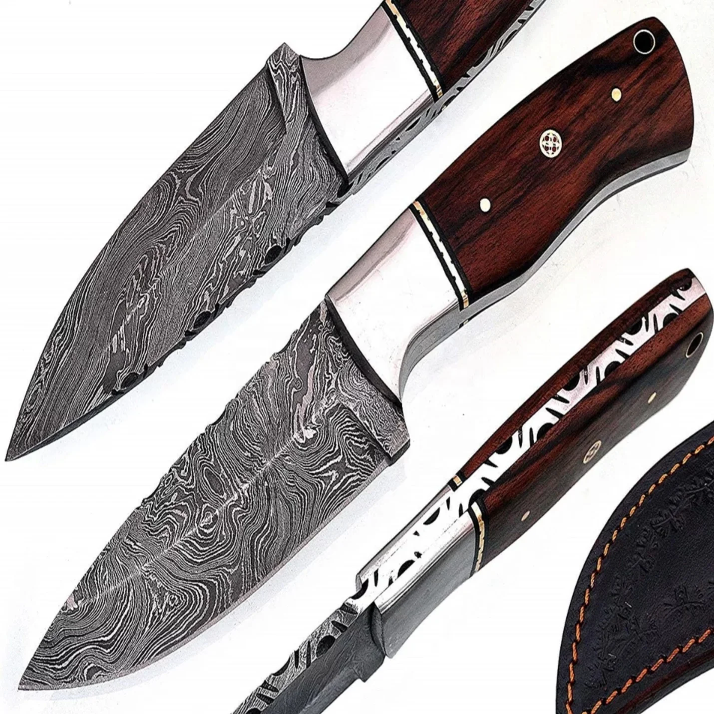
Custom Handmade Damascus steel Hunting knife Camping Knife Fixed Blade 