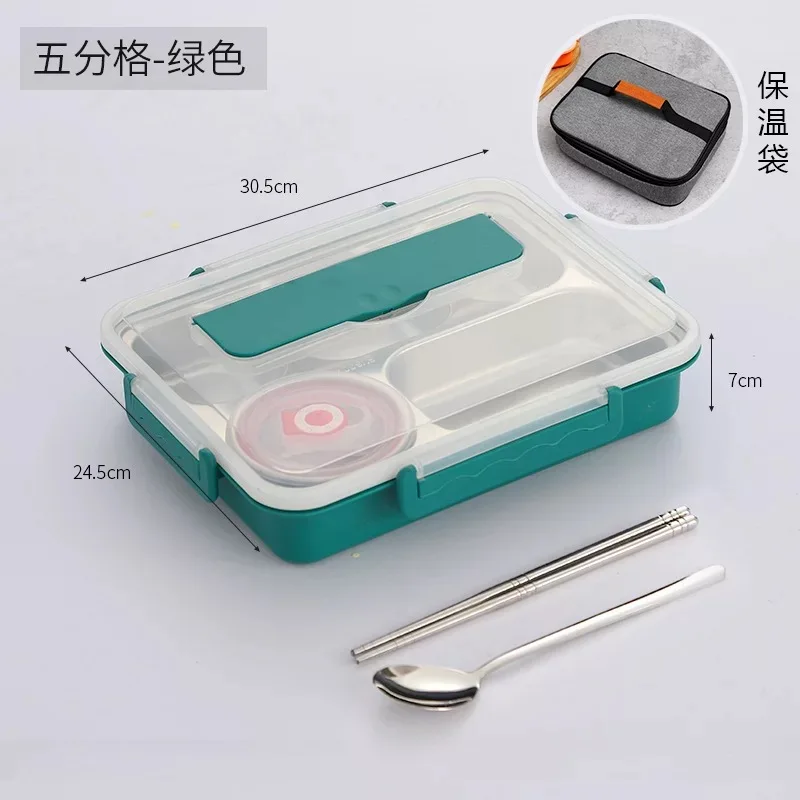 plastic student and kids can use stainless steeland lunch box with lid can be heated preservation portable sealed compartment