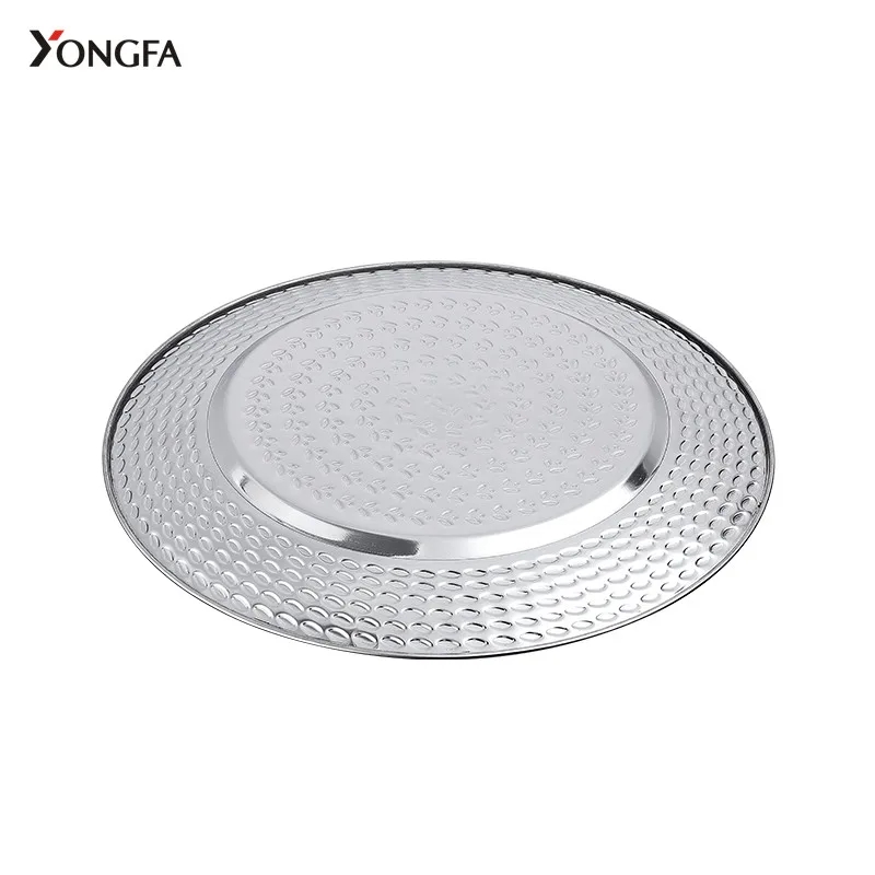 Wholesale 28cm metal tray stainless steel plate Dinner Plates Food Dishes&Plates For Dining