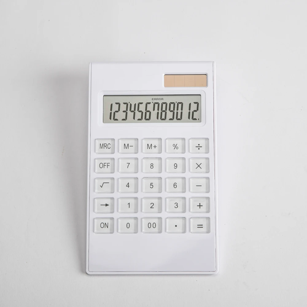 Пользовательский логотип 10 Цифровой Белый Калькулятор маленький портативный стандартный Настольный калькулятор с большим ЖК-дисплеем и чувствительной кнопкой