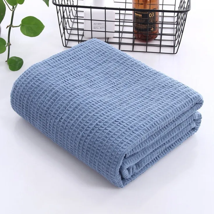 new product 2023 Blanket 100% Cotton Soft Premium Right Weight Breathable Organic Waffle Cotton knit Blanket for babies