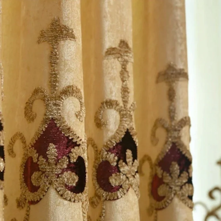 Outstanding Weave Blackout Technology Unique Hydrangea Polyester Translucent Tulle Bed Room Windows Hydrangea silk Blackout Cur