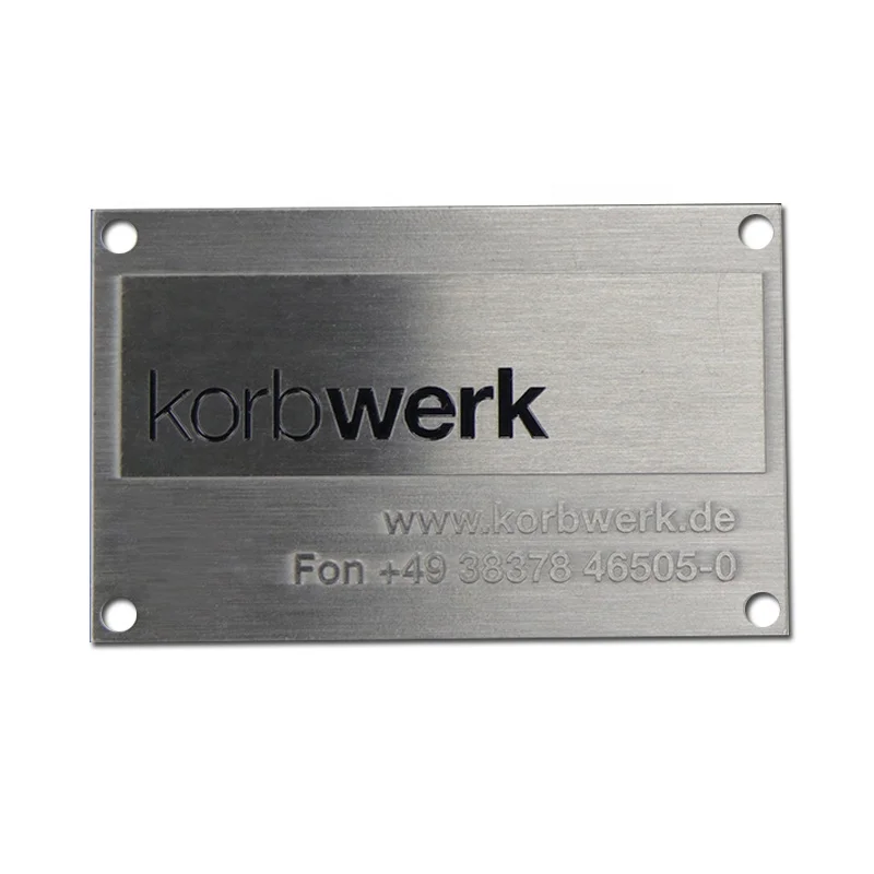 Custom Stainless Steel Etched Name Plate Round Metal Brushed Finish Nameplate for Elevator