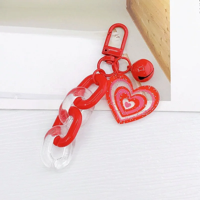 Рекламная цепочка на запястье для сотового телефона ручной работы с радужным большим сердцем