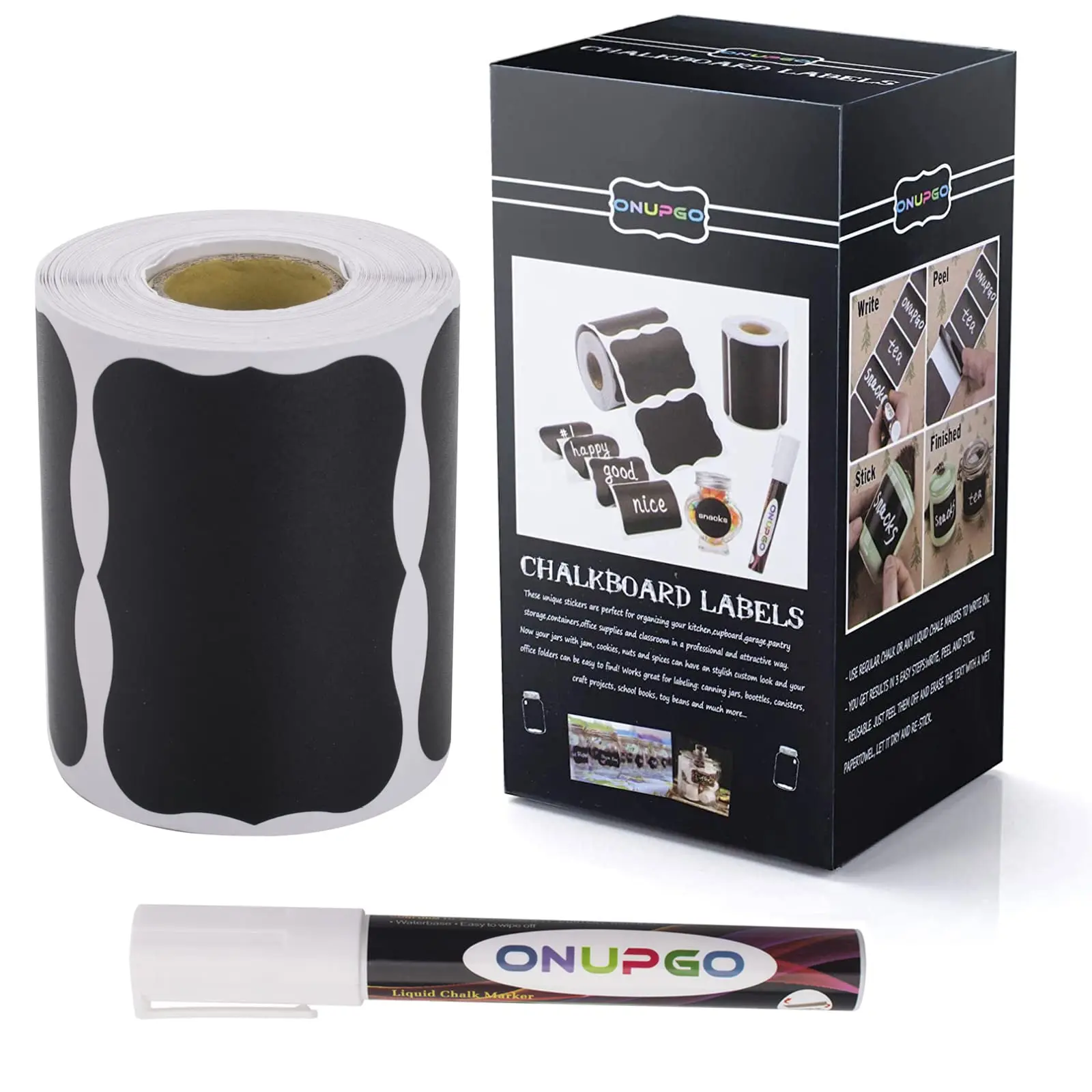 Chalkboard Labels Waterproof Reusable Blackboard Sticker Vinyl Chalk Labels Self-Adhesive Kitchen Food Container Packing Sticker