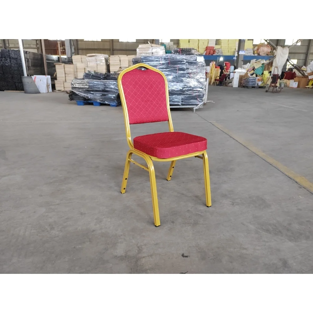 High Back Stackable OEM Colors Metal Frame Hotel Chairs Fabric Cushion Seat Hotel Banquet Chair